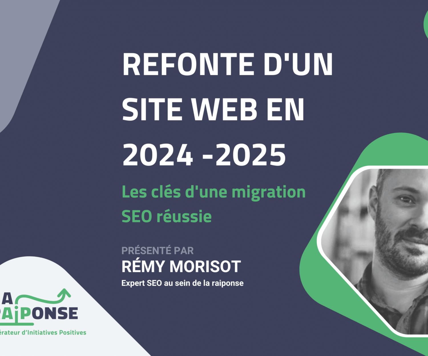 Visuel du replay webinaire Refonte de site et SEO avec photo de l'intervenant